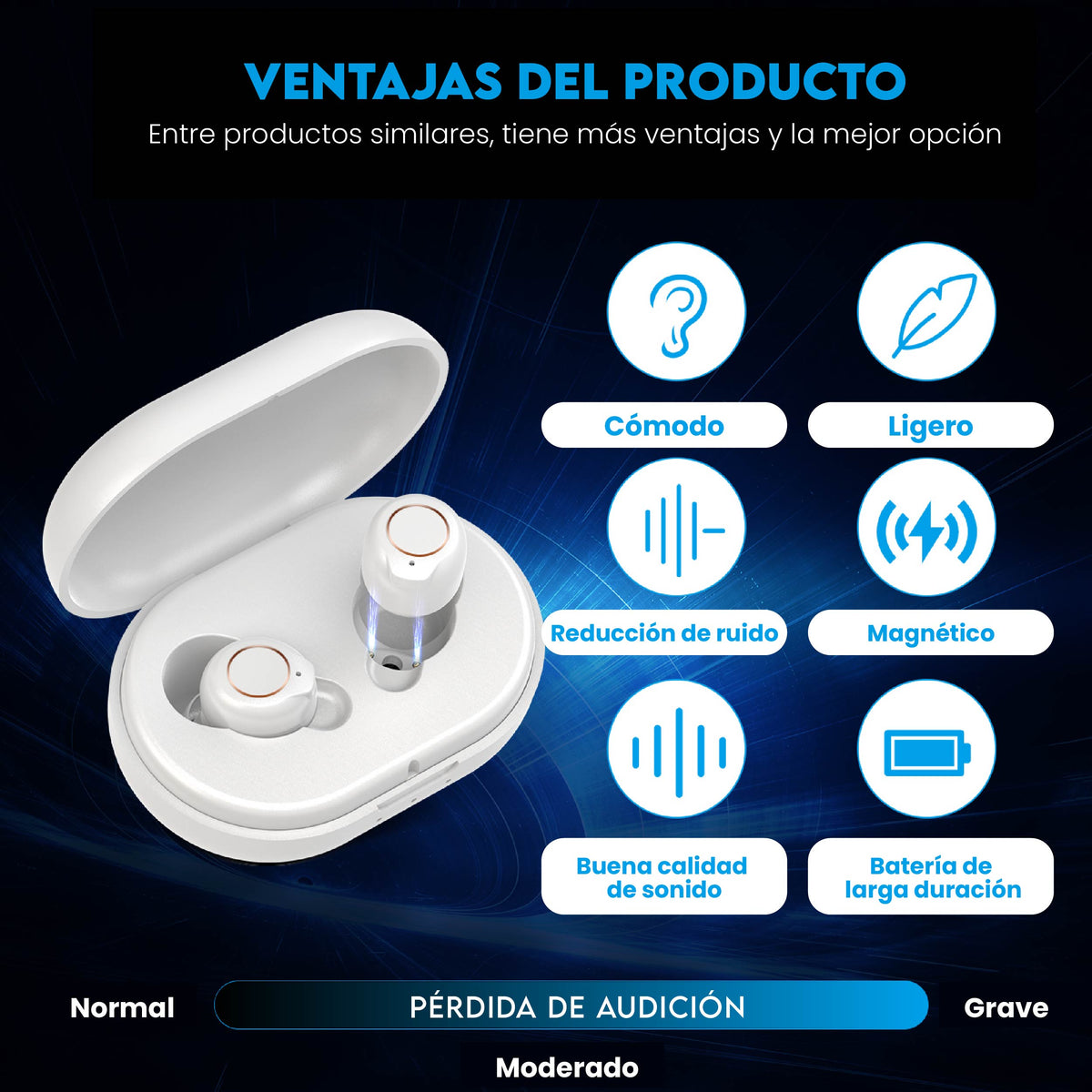 Audífono tipo AirPods control táctil IN902